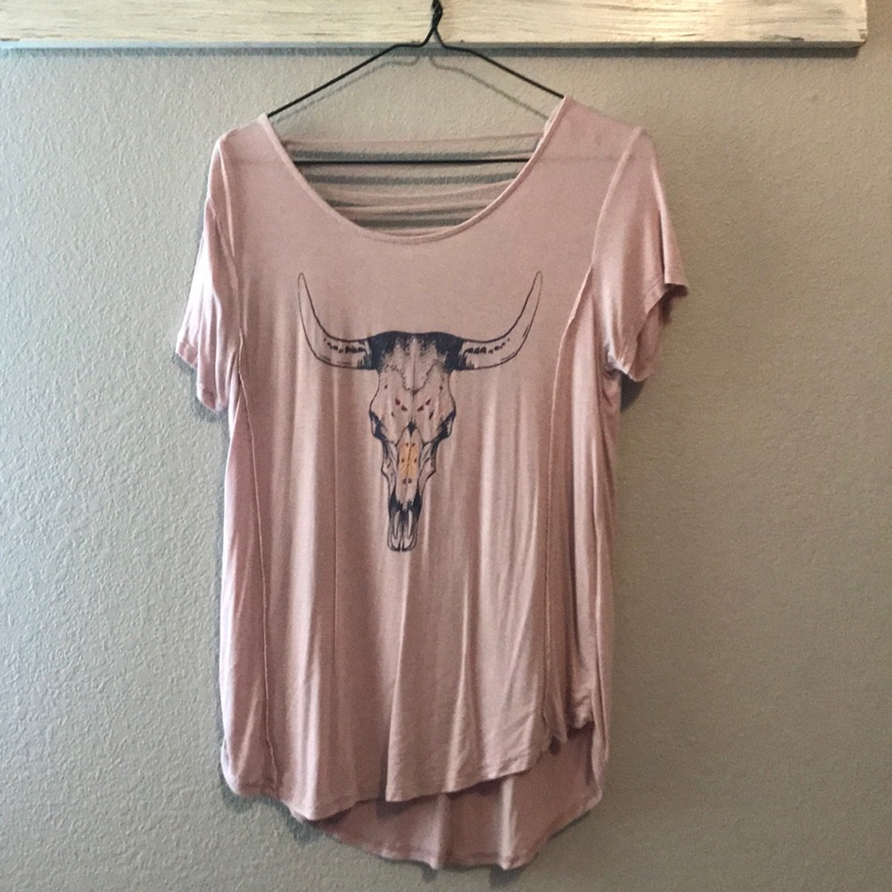 Cow head tee with strappy back